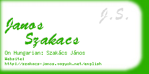 janos szakacs business card